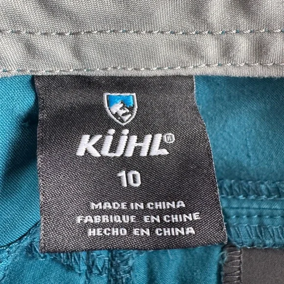 KÜHL Spire Twill 6 Pocket Ladies Teal Shorts SZ 10 - Picture 3 of 3